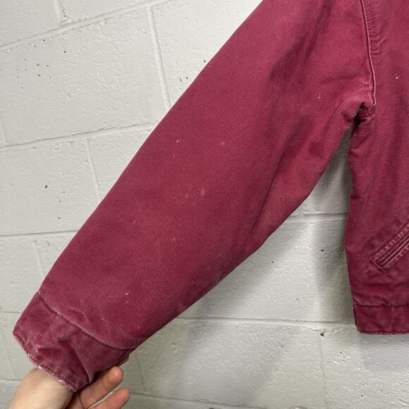 Y2K Carhartt Sherpa-Lined Detroit Jacket “Raspberry” WJ097 - Picture 8 of 16